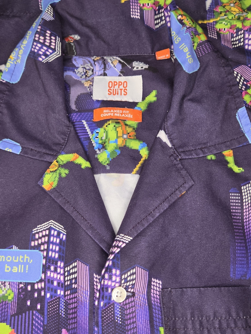 OppoSuits Kids' Purple Ninja Turtle Button Up Shirt Size XS TMNT